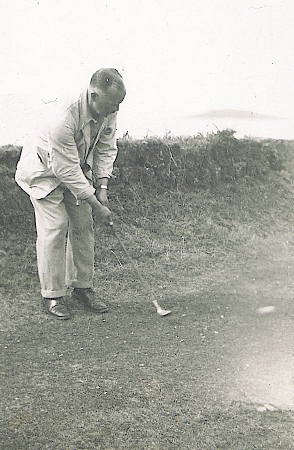 man playing golf