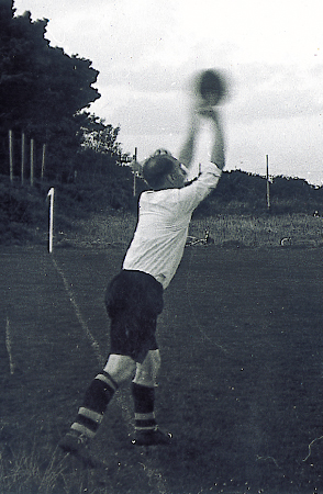 Man throwing football